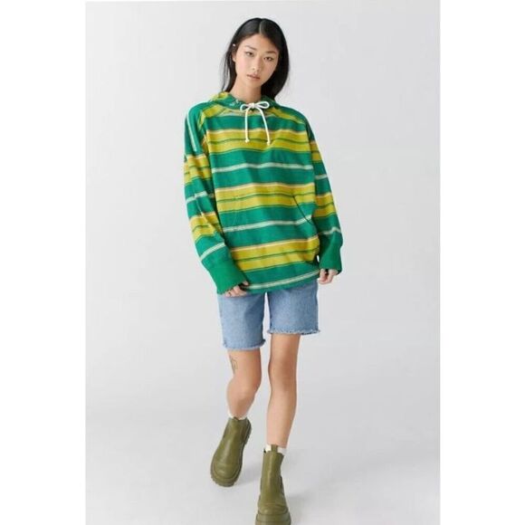 BDG Urban Outfitters UO Joshua Hooded Long Sleeve Tee Top Oversized - Picture 1 of 8